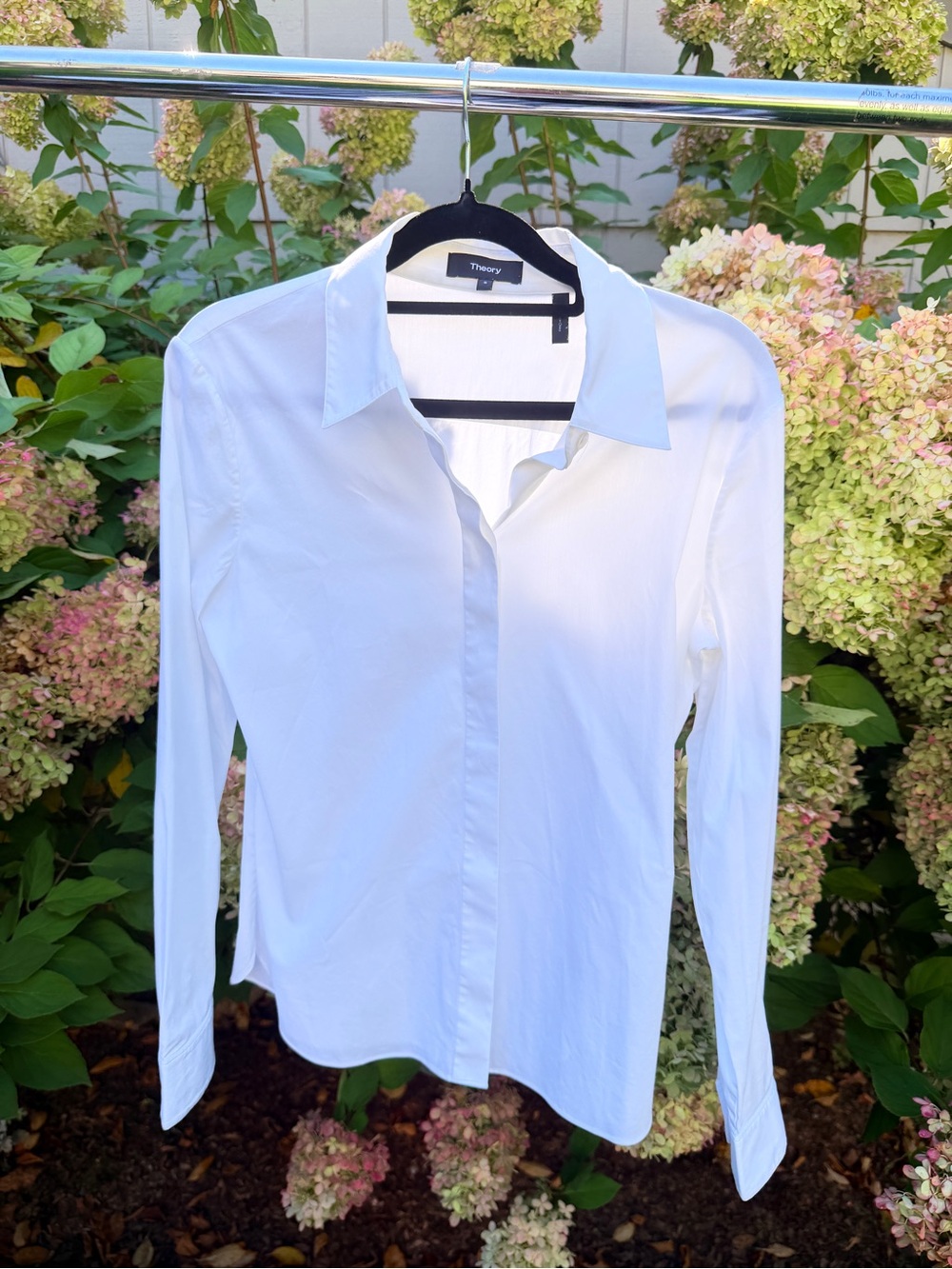 Theory Women's White Dress Shirt - Classic Button-Up